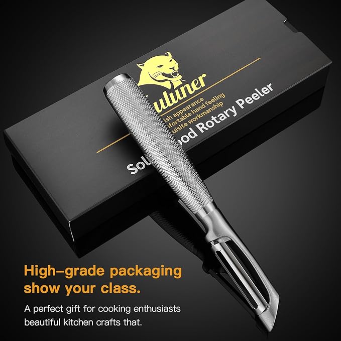 I-Type Vegetable Peeler, Silver Chrome Finish, 304 Stainless Steel Blade, Ultra Sharp Potato Peeler for Apples, Carrots, Heavy Duty Kitchen Peeler