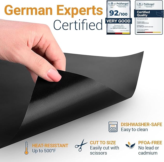 Oven Liners for Bottom of Oven - 3 Pack Large Heavy Duty Mats, 16.25”x23” Non-Stick Reusable Liner for Electric, Gas, Toasters, Grills - BPA & PFOA Free Kitchen Accessory to Keep It Clean (Black)