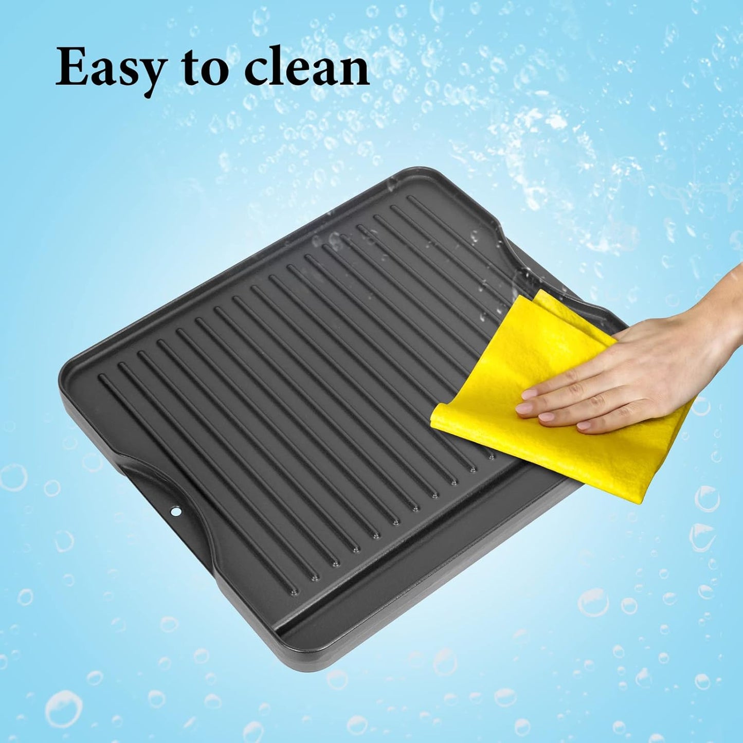 Cast Iron Cooking Griddle for Camp Chef, Reversible Double-sided Griddle for All Camp Chef 14" x 16" Outdoor Stoves 2 Burner Stove Explorer 2-Burner, 3-Burner, 2X, 3X, Single Burner Stove,1 Pack