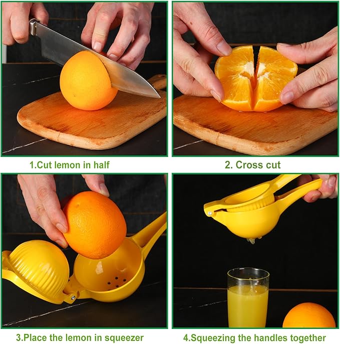 TEZZ Extra Large Citrus Squeezer, Premium Heavy Duty Mental Handhelp Juicer for Lemon, 3.5 Inch Hand Press Lemon Juice Squeeze, Lime Squeezer Bar Tool, Manual Citrus Press