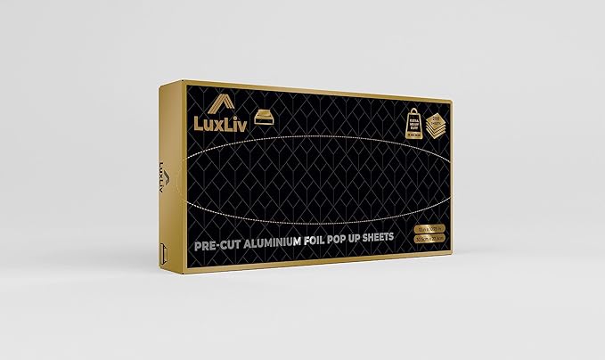 200 Pre-Cut Pop-Up Aluminum Wraps – 12” Heavy-Duty Disposable Wraps for Restaurants & Kitchens, Perfect for Cooking, Storing & Grilling Food