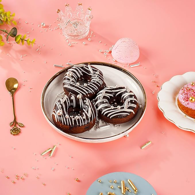 Kasvan Gold and Silver Sugar Sprinkles - Edible Candy Pearls with 4-Claw Sprinkle Pen,8.32Oz, Gift Box Pack, Baking Cake Decorations, Ice Cream Toppings and Cookie Decorating, Wedding Party Chirstmas Supplies