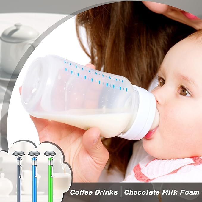 Xuhal 3 Pcs Stainless Steel Kitchen Thermometer with 5 Inch Long Stem 1 Inch Dial Thermometer Milk Frothing Food for Oven Probe Meat Grill BBQ Cooking Chocolate Water (Gray,Green,Blue)