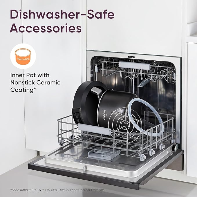 COSORI Pressure Cooker 6QT Stainless Steel โ 9-in-1 Multi Cooker, 12 Safety Features, Ceramic Inner Pot, Rice, Slow Cook, Sous Vide, Saute, 1100W