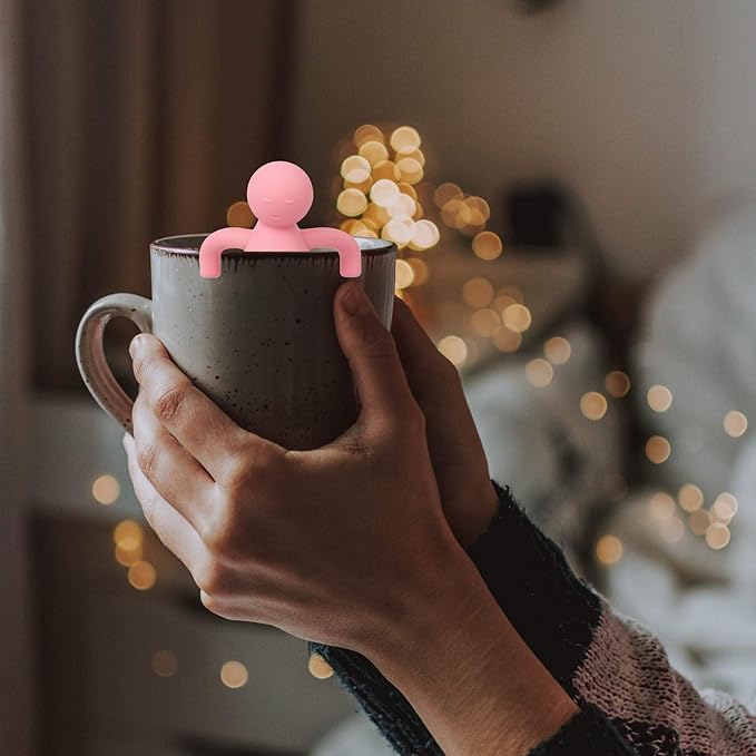 Leden Loose Leaf Tea Steeper Cute Tea Infuser for Girl Kids Extra Fine Mesh Tea Ball Stainless Steel Tea Filter with Silicone Lid for Cup Mug Pot Pink