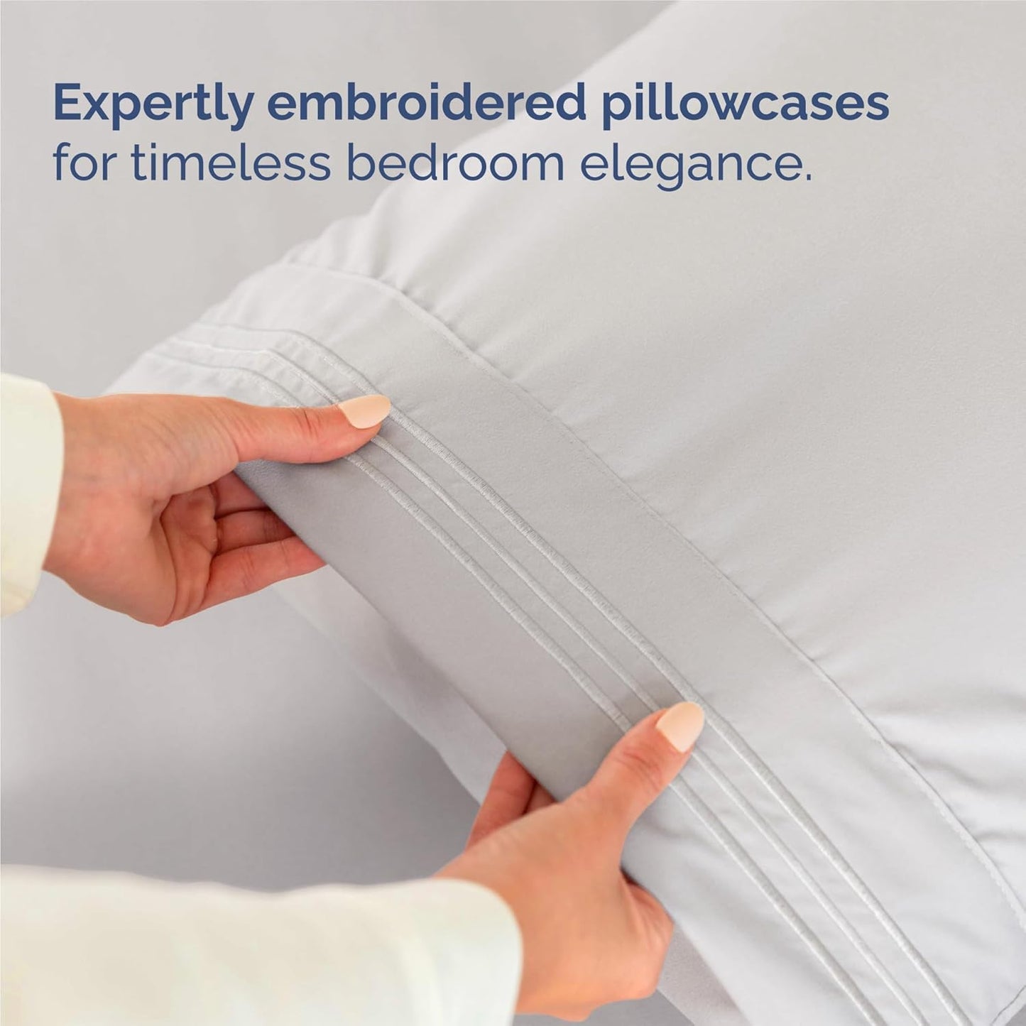 Split King Size 5 Piece Sheet Set - Comfy Breathable & Cooling Bed Sheets Set - Hotel Luxury Bedding for Women, Men, Kids, Teens, Boys & Girls - Deep Pockets and Wrinkle Free - Oeko-Tex - French Grey