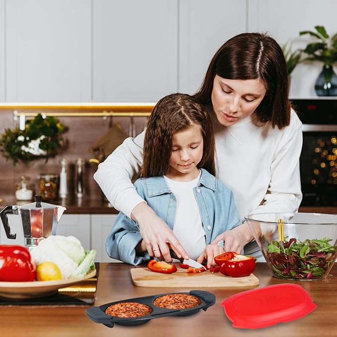 Quick-Heat Microwave Egg Cooker|Poacher|fryer,Multi-use microwave egg maker for Breakfast Sandwiches,Dishwasher-Safe,Save Time,Portable for Home,Travel,Gifts(red)