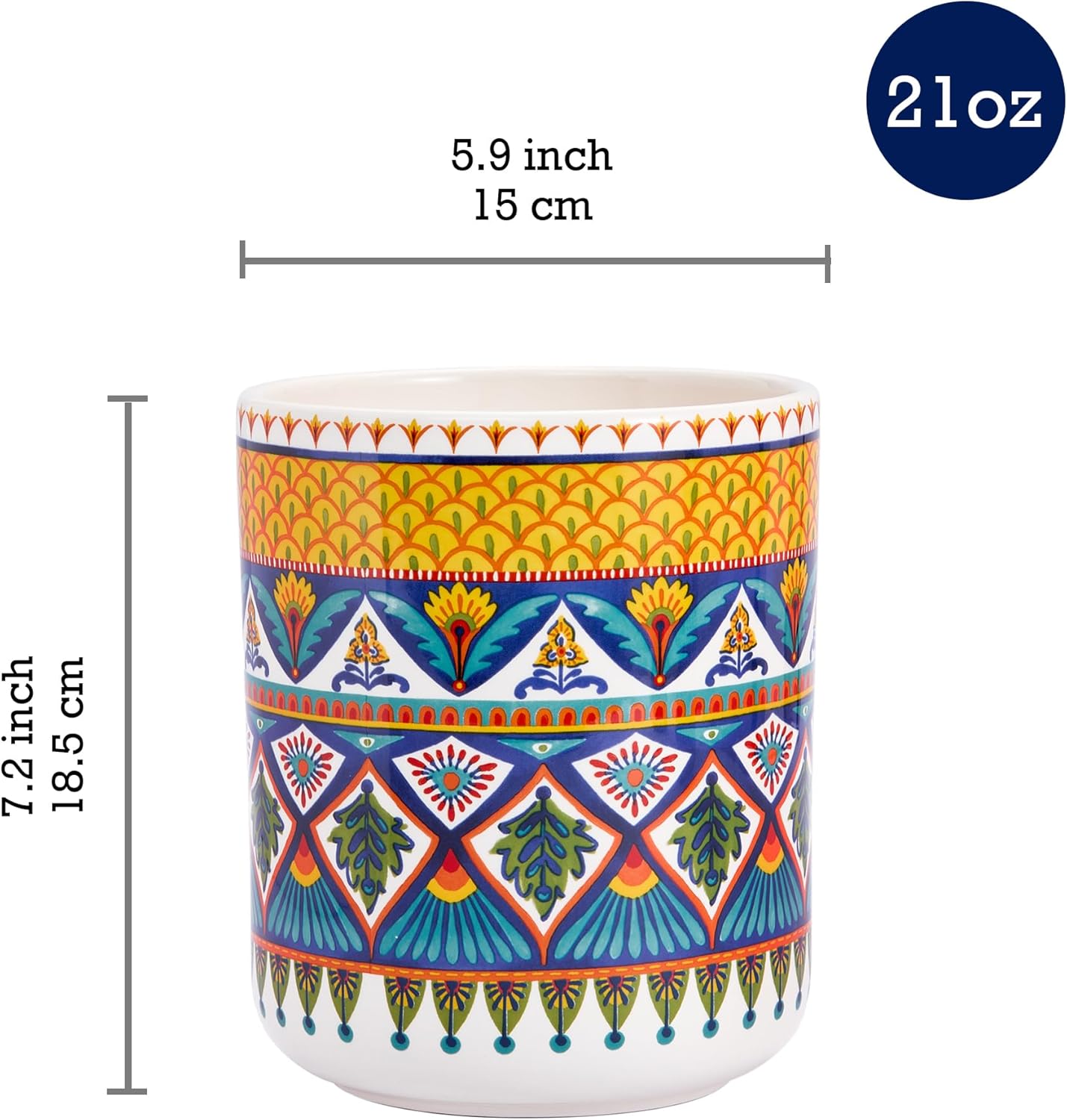 Bico Havana Ceramic Utensil Holder Set of 2, Ceramic Kitchen Utensil Crocks for Countertop, Large Cooking Tool Holder Counter Decor, Spatula Organizer