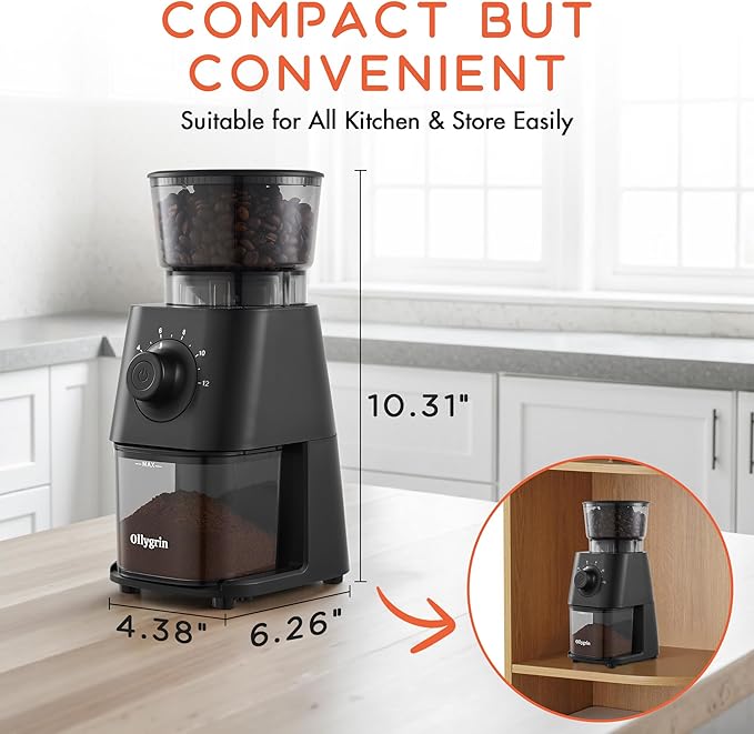 Coffee Grinder Electric, Conical Burr Coffee Bean Grinder with 30 Grind Settings