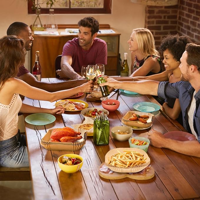 Ctizne Air Fryer Liners Disposable: 200PCS 8 Inch Square Parchment Paper Liner, Non-stick Oilproof Baking Paper Sheets for 5-8 QT Airfryer Basket