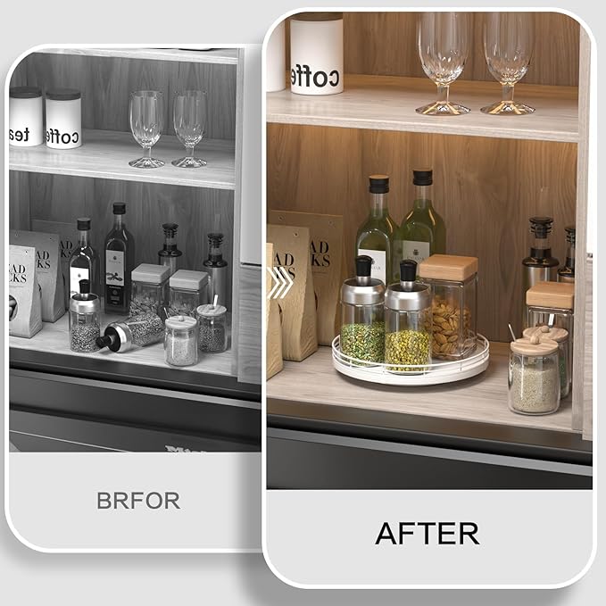 9" Oak Wood Bathroom Tray for Counter, Vanity Tray for Perfume Lotion Candle Makeup Jewelry Sink Soap Holder Turntable Dresser Organizer Countertop Coffee Table Decor Organization and Storage White