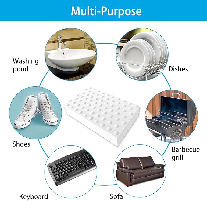 Magic Sponge Erasers, 100 Pack 2X Density Stronger Melamine Sponge Foam Pads, Multi-Functional Household Cleaning Cleaner for Kitchen, Bathroom, Bathtub, Sink, Wall Cleaner