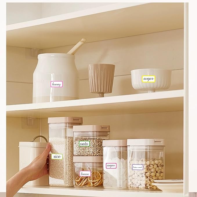 STARLIBOO Removable Freezer Labels,1x2 Inch Color Coding Removable Labels for Food Containers, Removable Label Easy Peel Off, Freezer Label to Write on/Waterproof (8 Colors,360 Pcs)
