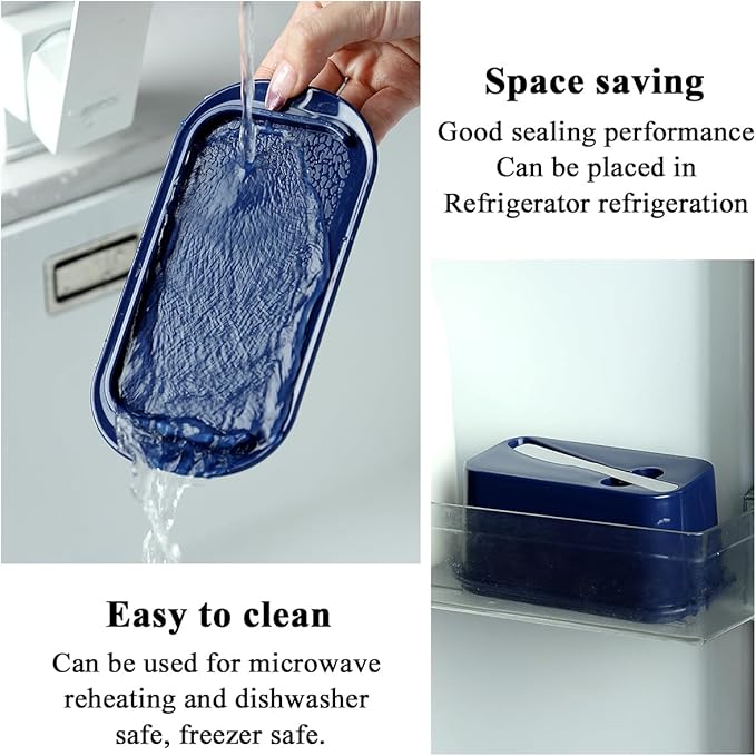 Evanda Butter Dish with Lid for Countertop and Refrigerator Door Shelf with Butter Spreader Knife, Butter Keeper, Plastic Butter Holder Tray Container for West/East Coast Butter