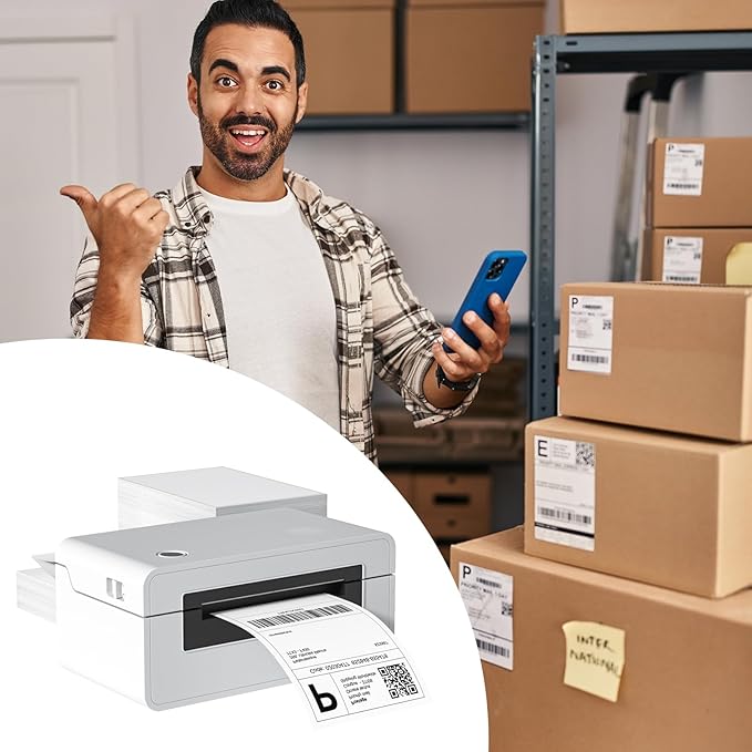 FungLam 4"x6" Thermal Shipping Labels,10000 Fanfold Labels, Adhesive Shipping Labels for iDPRT, Munbyn, Polono, Rollo Thermal Printers(10 Stack)