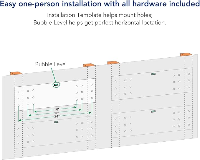 FLEXIMOUNTS 4-Pack 2x6ft 24-inch-by-72-inch Wall Shelf Garage Storage Rack Floating Shelves, Black