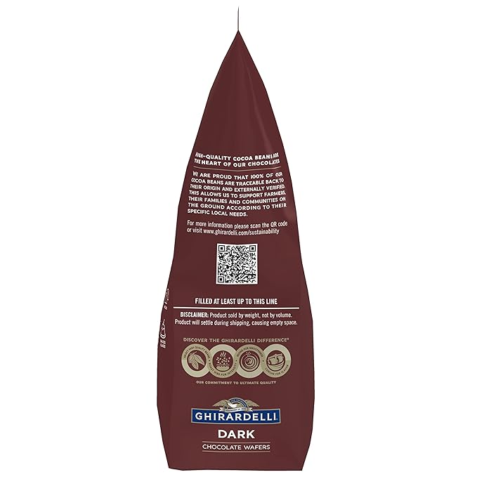 Ghirardelli Chocolate Company Dark Chocolate Wafers, 5lb. Bag (Pack of 1)
