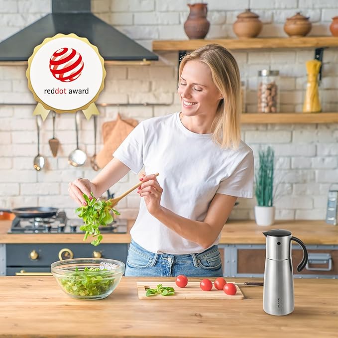 Vucchini Oil Dispenser Bottle Stainless Steel-Auto Flip Kitchen Oil and Vinegar Dispenser Set With Automatic Cap and Stopper - 12.8 oz Non-drip Spout Cruet Bottle