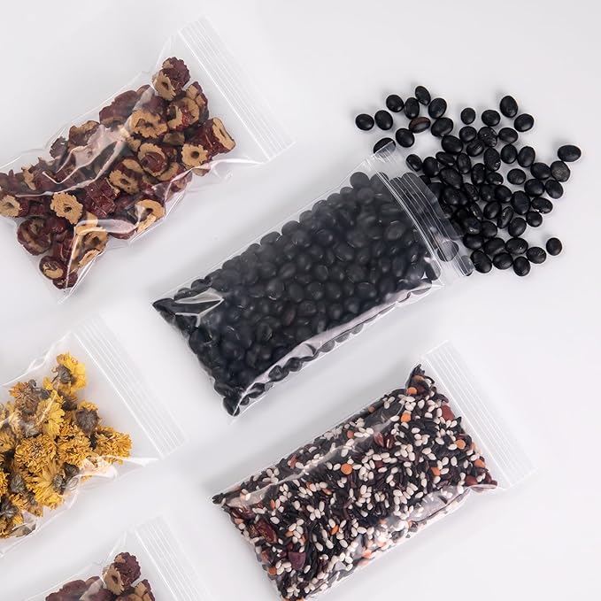 200pcs 3 x 5 inch Plastic Bags, 2 mil Jewelry Bags, Clear Small Zip Bag, Resealable Zip Bag for Small Business, Storage, Candy