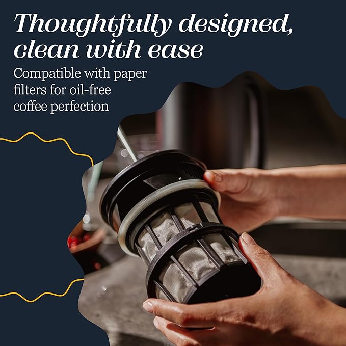 ESPRO - P3 French Press Coffee Maker – Patented Double Microfilter for Sludge and Grit Free Coffee, Black, 32 oz