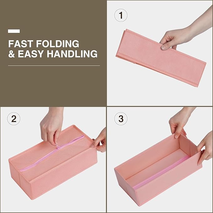 DIMJ Drawer Organizer for Clothing, 18 Pack Fabric Drawer Organizer Bins, Foldable Sock Organizer for Drawer, Dresser Organizer for Clothes, Socks, Bra, Tie