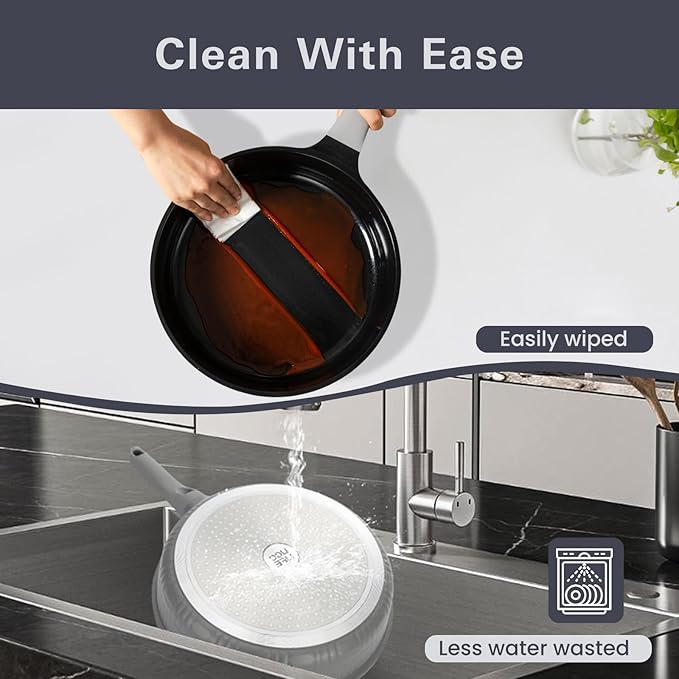 UCCLIFE 17-PCS Pots and Pans Set Non Stick, Induction Cookware Set, Non-toxic Kitchen Cooking Set, Frying Pan, Saucepan Stock Pot Kitchen Utensils Dishwasher Safe, Scratch-resistant (PFAS, PTEF Free)