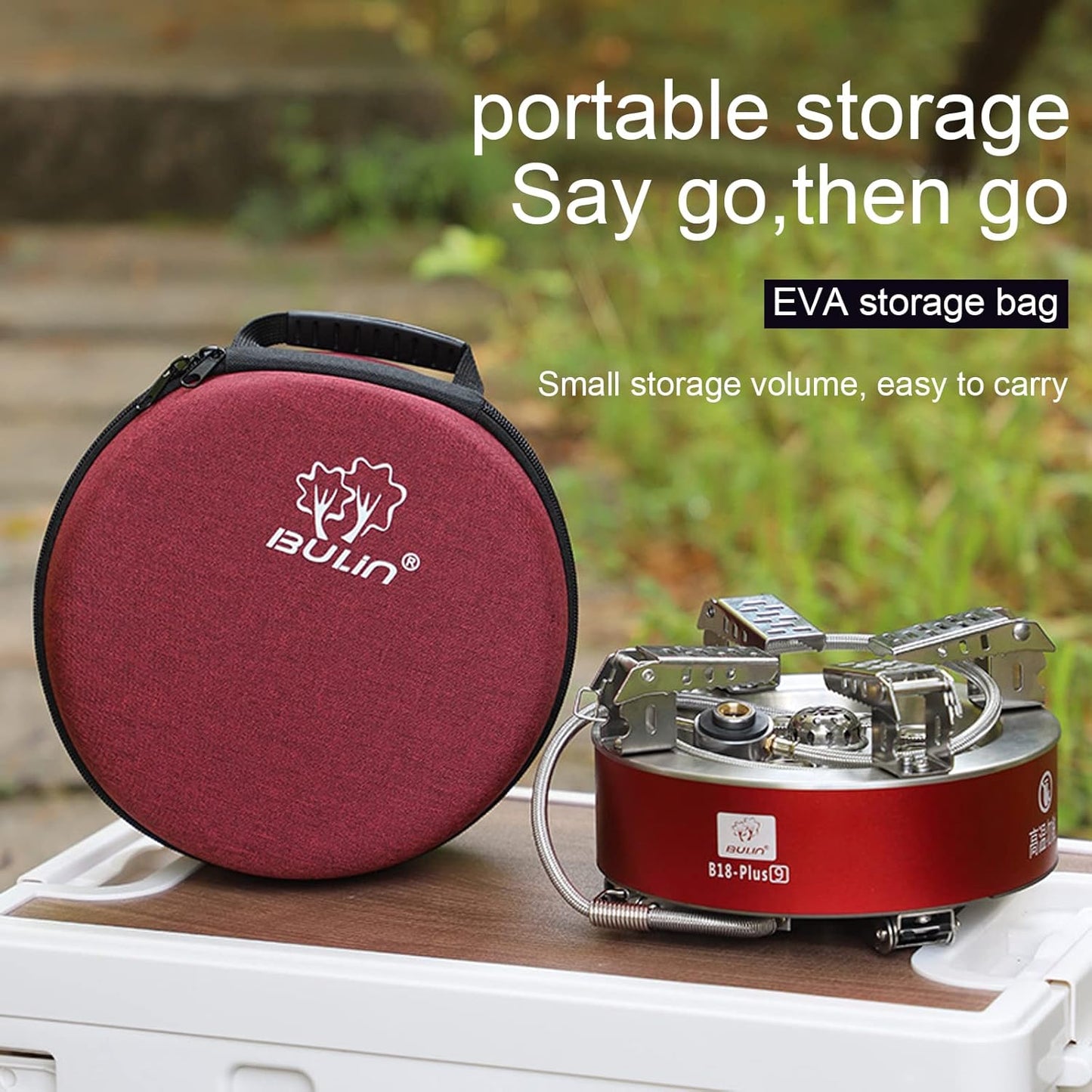 BULIN AirOka B18 Puls 23800W Alloy Portable Picnic Camping Stove Windproof Design Gas Cooking Burner with Piezo Ignition and Carrying Case Foldable Stove for Outdoor BackpackingHikingPicnicCar