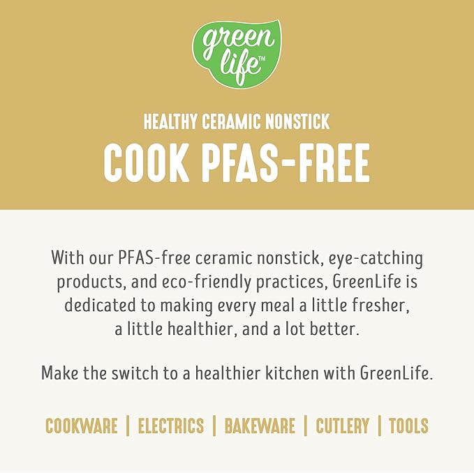 GreenLife 6QT Slow Cooker, Non-Toxic PFAS-Free Ceramic Nonstick Removable Interior Bowl, Programmable, Family Friendly, Keep Warm, Stovetop & Oven Safe, Dishwasher Safe Parts, Timer, Glass Lid, Yellow