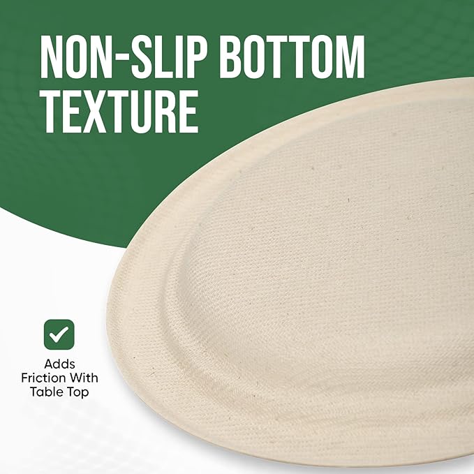 Paper Plates 6 Inches, 100 Pack Disposable Plates – 100% Compostable Plates, Water & Oil Proof Dessert Plates, Microwavable Small Paper Plates, Perfect Paper Plate For Party - Brown