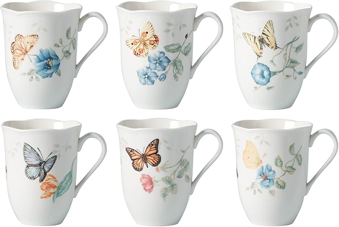 Lenox 892798 Butterfly Meadow 6-Piece Mug Set