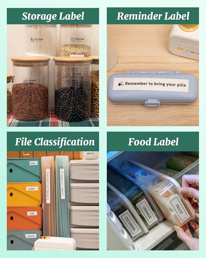 Phomemo Large Label Maker Machine with Tape D50 for 3/5" to 9/10" tape, Portable Thermal Label Maker Machine, Bluetooth Label Printer for Address,Storage,Office, Support Phones & Pad, USB Rechargeable