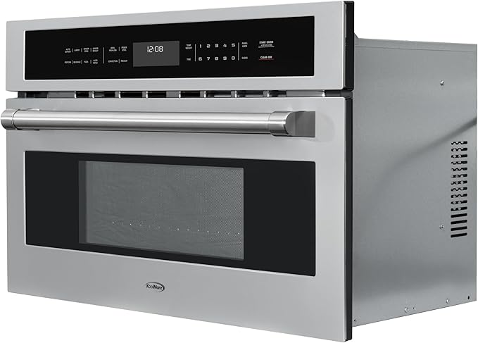 KoolMore KM-CWO30-SS Built-in Microwave with Convection Oven and Air Fryer, 1000W Power with 10 Levels, UL Listed Capacity in Stainless-Steel, 30 in/1.6 cu. ft, Silver