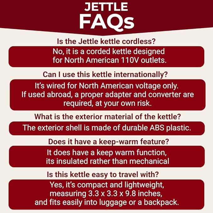 Electric Kettle - Travel Portable Heater for Coffee Tea Milk Soup - Stainless Steel Travel Water Boiler tea pot with Temperature Control - LED - Automatic Power Off - 450ml - Kitchen Appliance