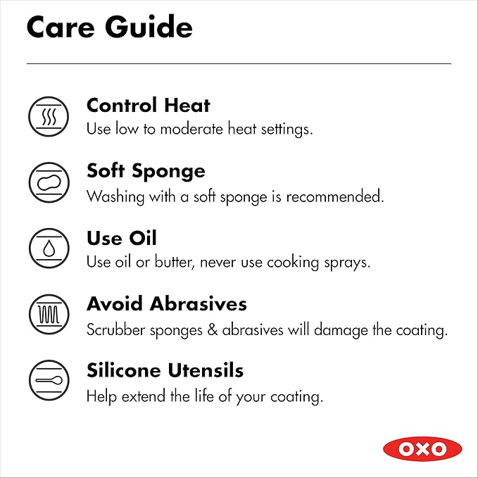 OXO Enhanced 8" Frying Pan Skillet, PFAS-Free Ceramic Nonstick, Durable Hard Anodized Cookware, Scratch Resistant, Stainless Steel Handle, Good Grips, Dishwasher Safe, Oven safe, Black