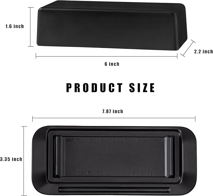 Butter Dish with Lid for Countertop, Butter Dish with Knife, Butter Keeper for Kitchen or Fridge, Bamboo Fiber Butter Tray, Butter Holder for 1 Stick Butter, BPA-free, Dishwasher Safe(Black)