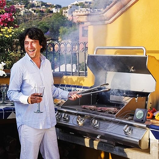 BFOUR Bluetooth Meat Thermometer Wireless Meat Thermometer, Wireless Digital Grill Thermometer with 6 Temperature Probes, Large LCD Display, Bluetooth Thermometer for Grill, Smoker, Oven and BBQ