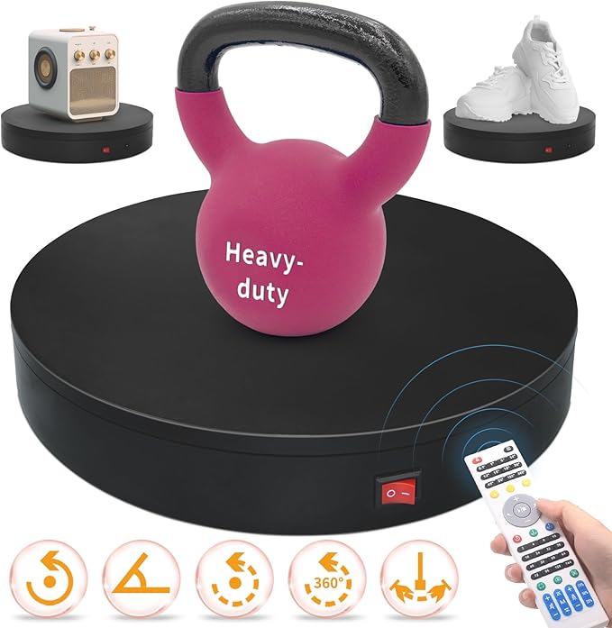 15.8In Remote Motorized Electric Turntable Rotating Display Stand Rotating Platform Photography Turntable motorized lazy susan base giratoria para for Photography,3D Scanner,(Load Range:132~400lbs)