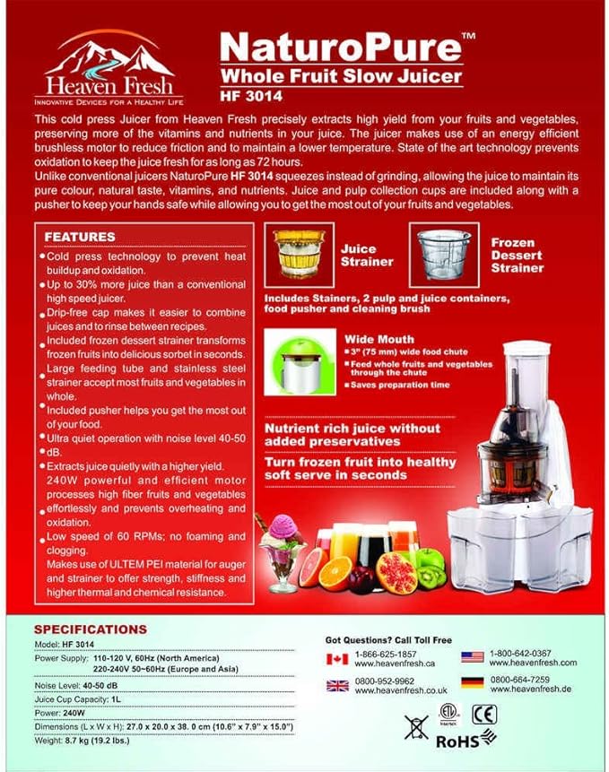 HF-3014 Slow Masticating Juicer (Off White)