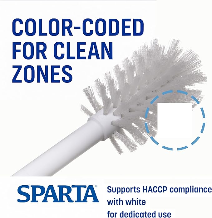 SPARTA 367600TC02 Plastic Household Dish Brush, Dish Brush, Dish Scrub Brush With Lightweight Or Break Resistant? For Cleaning, 11 Inches, White