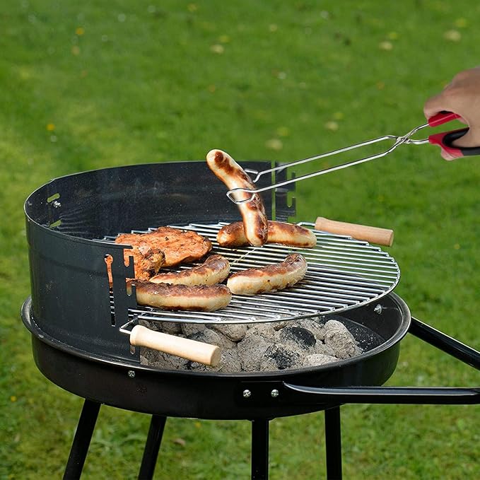 Stainless Steel Kitchen Scissor Tongs Set for Cooking, Grilling & Serving, 3-Piece with Red Handle (10/12/16 Inch)