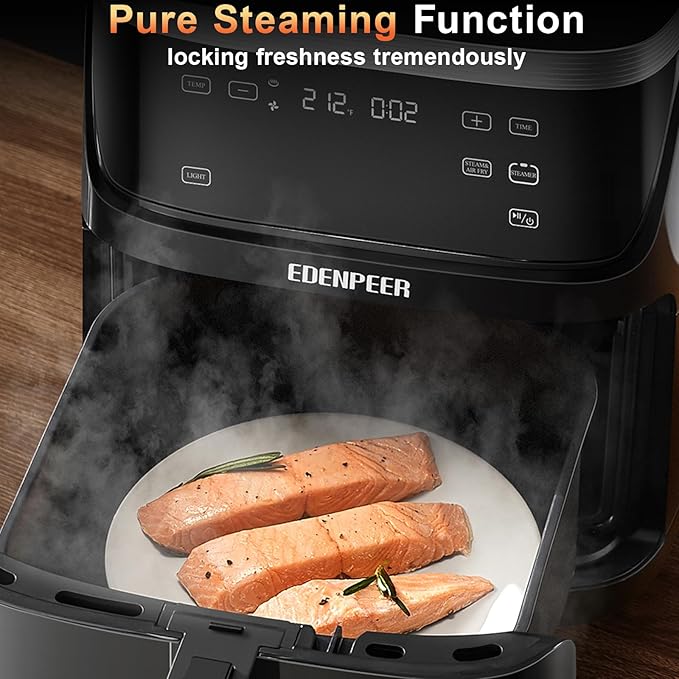 Steam Air Fryer, Non Toxic,12-IN-1 Large Air Fryers with Superior Airflow, Self-Cleaning Smart Digital Fryer, Air Fry, Roast, Reheat, Dehydrate, Air Crisp Technology with 420F for Hot, 7.5 QT