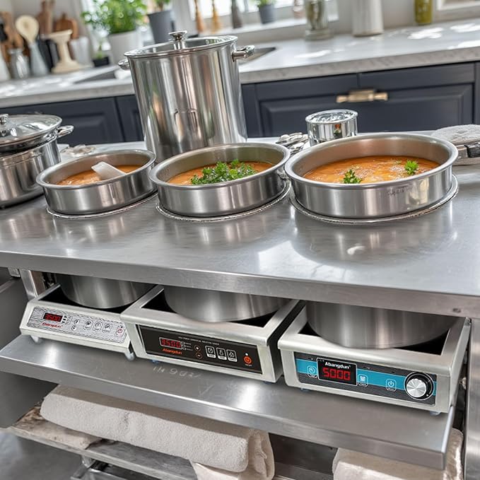 Commercial Induction Cooktop 3500W/240V Induction Burner 18-hour Timer Hot Plate for Kitchen Restaurants Abangdun (Single Burner)