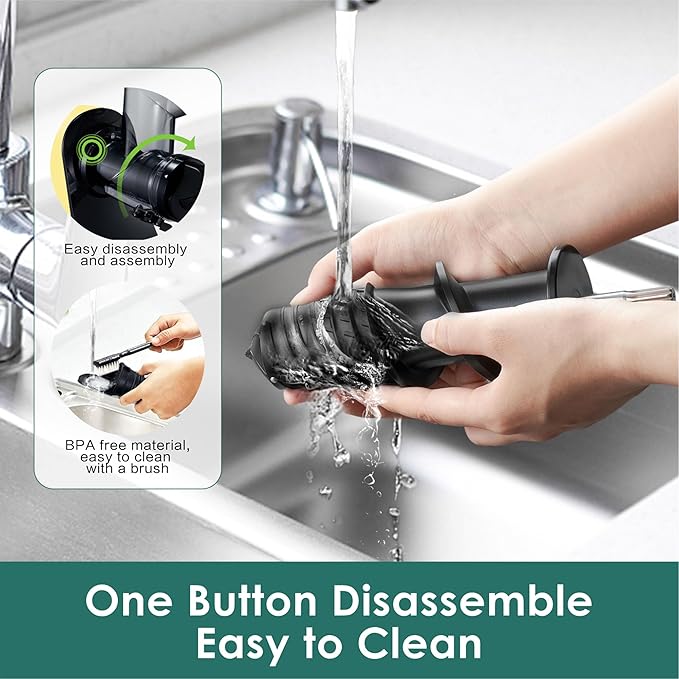 Slow Juicers, Cold Pressed Juicer Machine with 3-inch Large Feeding Chute,Masticating Juicer Machines Vegetable and Fruit,BPA Free, Powerfull 200w Motor(Yellow)