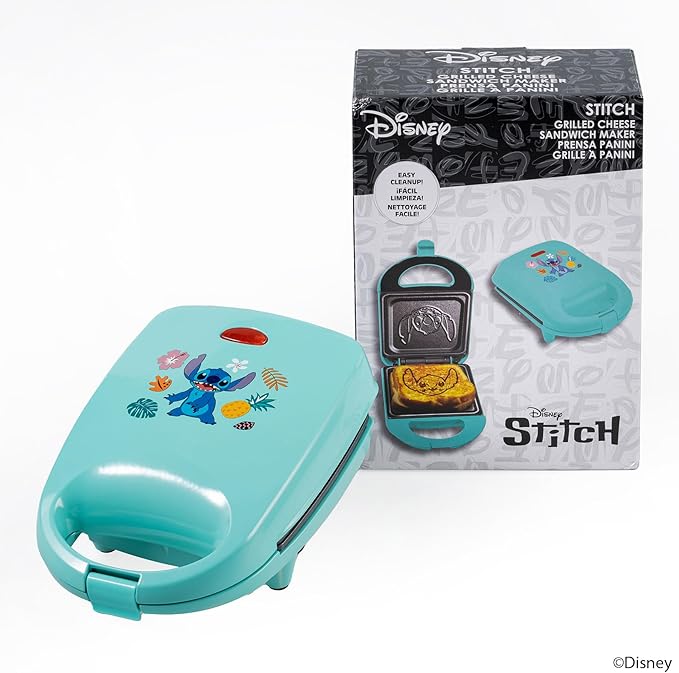 Uncanny Brands Disney Lilo and Stitch Single Sandwich Maker - Small Kitchen Appliance