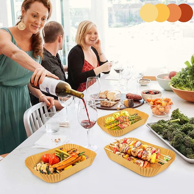 Air Fryer Liners Disposable, Airfryer Paper Liners, 125Pcs Non-stick Oil Resistant Air Fryer Liners Square, Parchment Liners 8.6" * 5.5", Fit for Most Ninja Dual Airfryer, Microwaves, Ovens