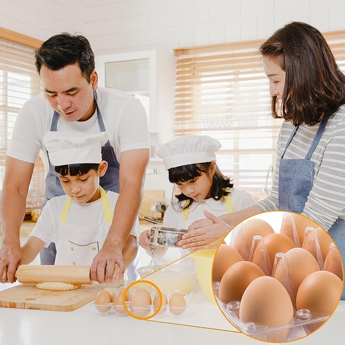 40PCS Plastic Egg Cartons 18 Count,Clear Egg Cartons Cheap Bulk for Fresh Eggs,Reusable Egg Holder for Family,Pasture,Farm Markets Display - Medium Egg Containers 3x6 Grids