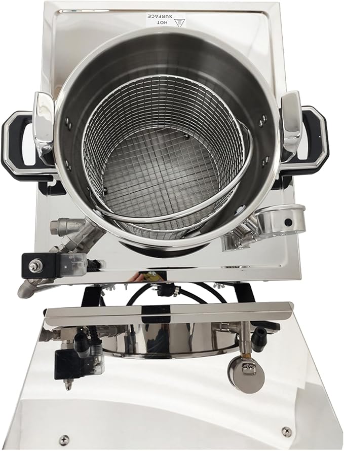 16L High Pressure Fried Chicken Stove Commercial Chicken Deep Fryer Electric Countertop Pressure Fryer with a Fitted Timer 110V 3KW