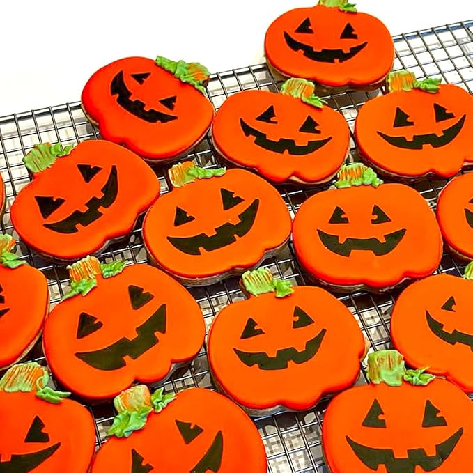 Halloween Cookie Cutters Large 7Pcs, Bat Pumpkin Magic Hat Cat Cookie Cutter, Sturdy Easy to Clean & Demold Pancake Dough Molds for Halloween Baking