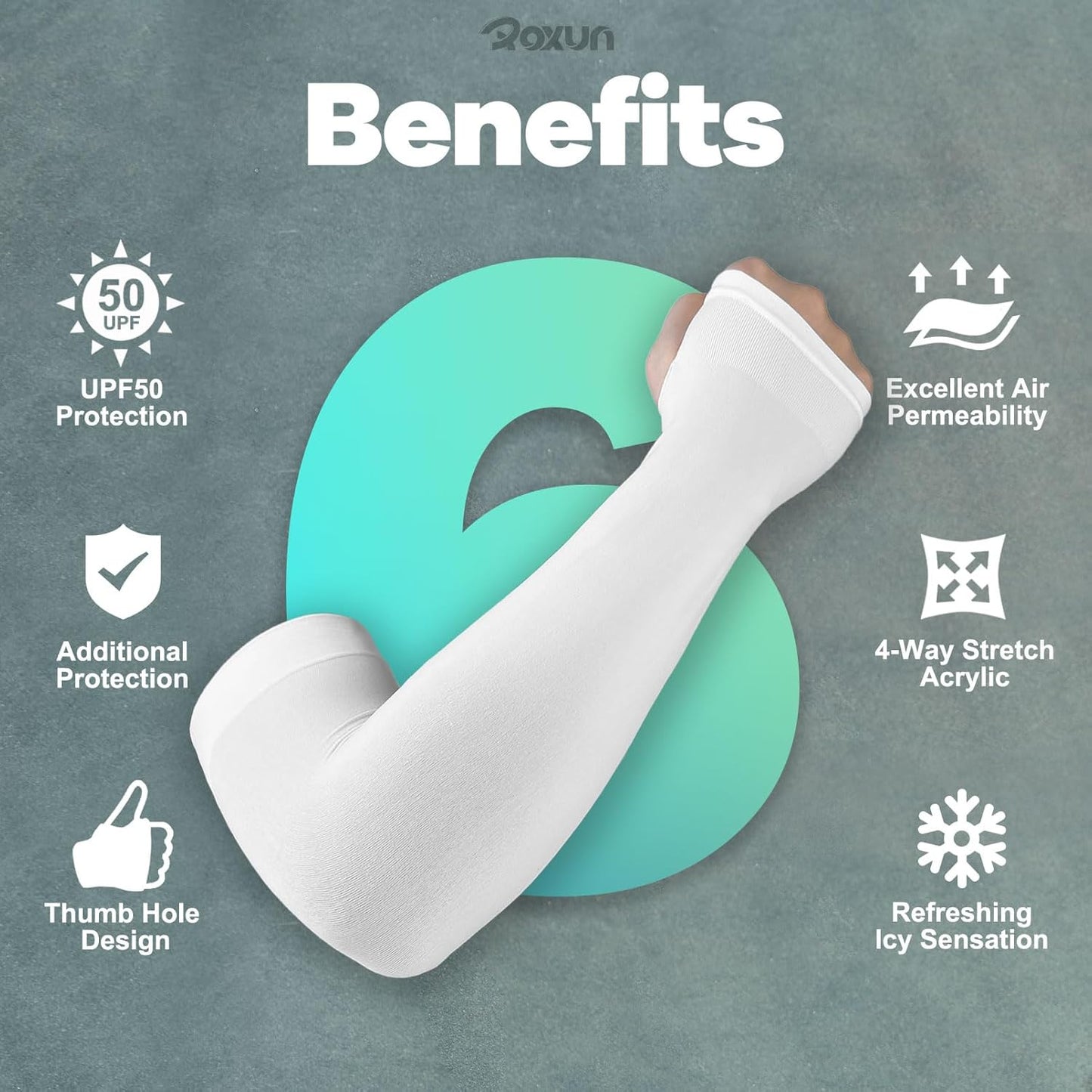 Arm Sleeves with Thumb Hole, Cooling UV Protection Compression Tattoo Cover Up for Men/Women