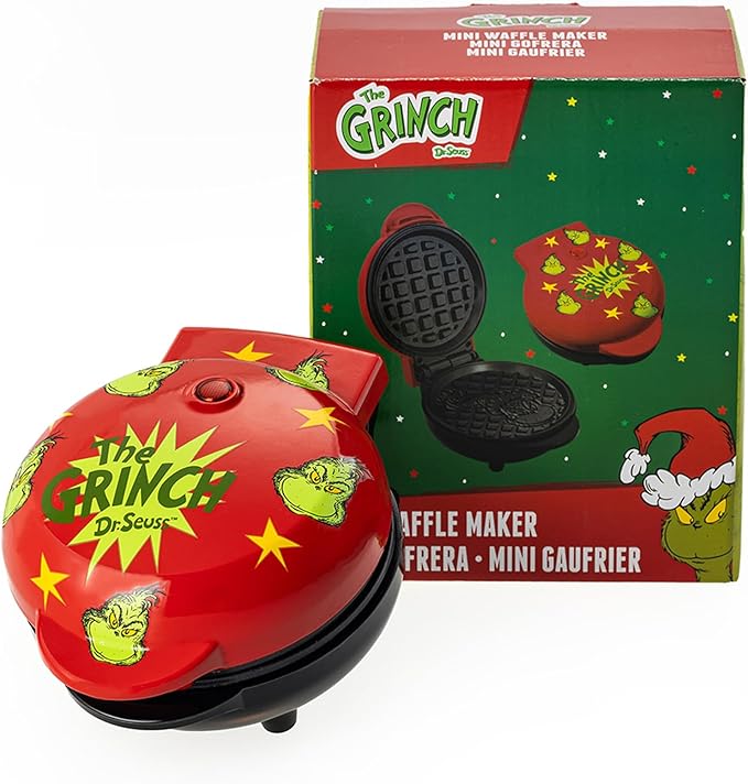 Uncanny Brands Dr. Seuss Grinch Mini Waffle Maker - Small Kitchen Appliance
